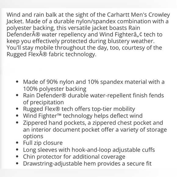 Carhartt Crowley Gray Softshell Jacket Size XL - Picture 9 of 9